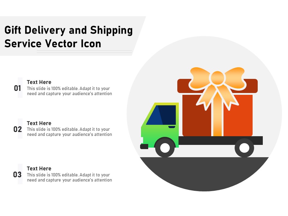 Gift Delivery And Shipping Service Vector Icon Ppt PowerPoint Presentation Icon Example PDF