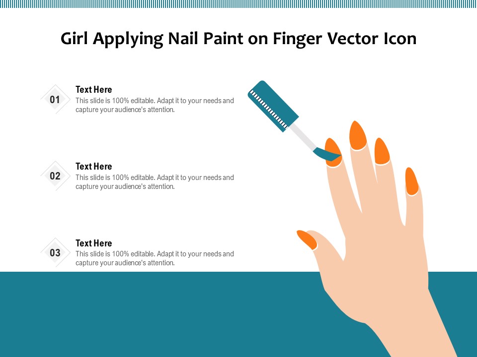 Girl Applying Nail Paint On Finger Vector Icon Ppt PowerPoint Presentation Gallery Shapes PDF