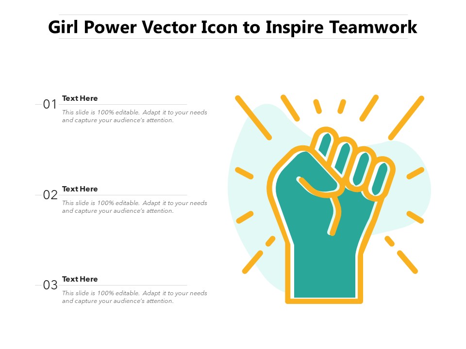 Girl Power Vector Icon To Inspire Teamwork Ppt PowerPoint Presentation Portfolio File Formats PDF