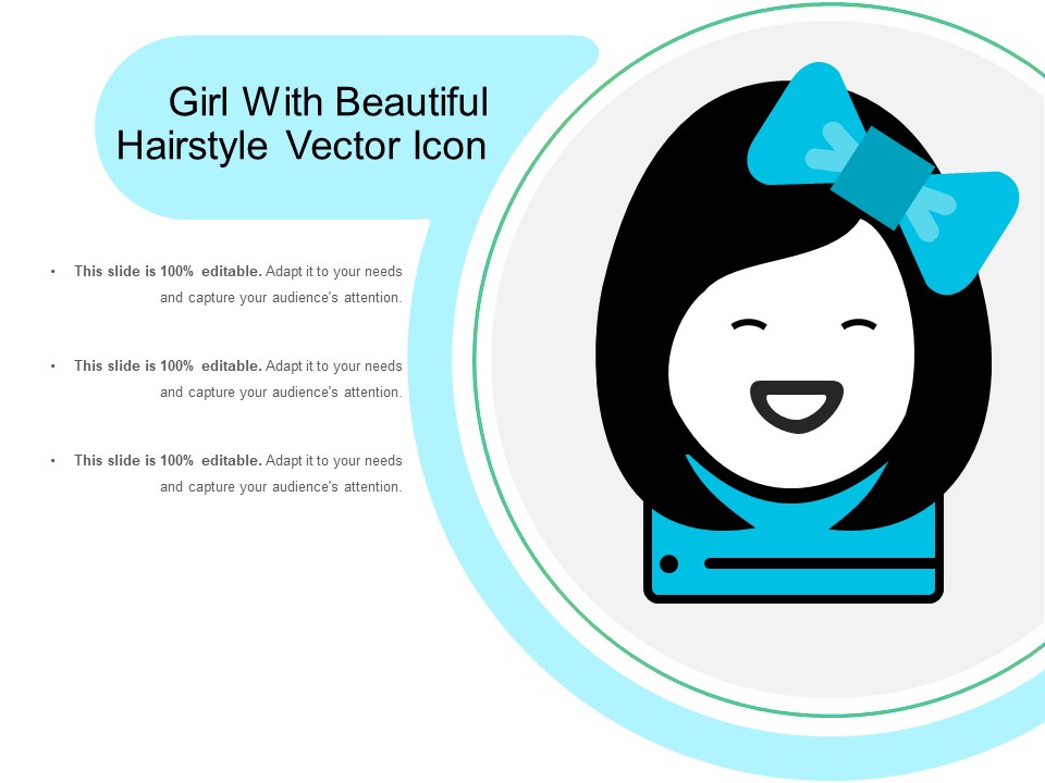 Girl With Beautiful Hairstyle Vector Icon Ppt PowerPoint Presentation File Microsoft PDF