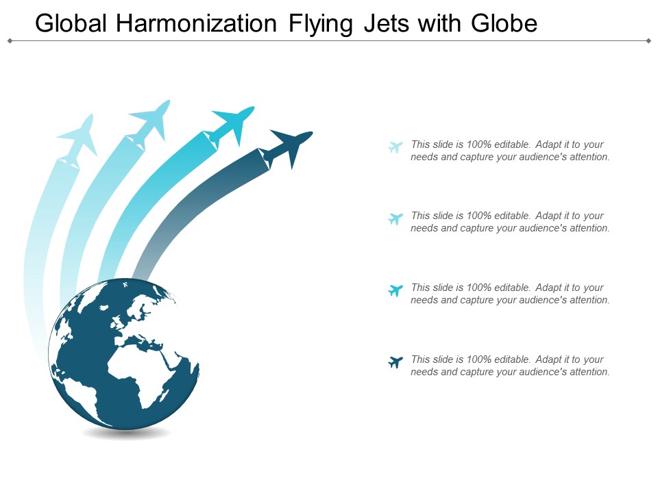 Global Harmonization Flying Jets With Globe Ppt Powerpoint Presentation Icon Background Images