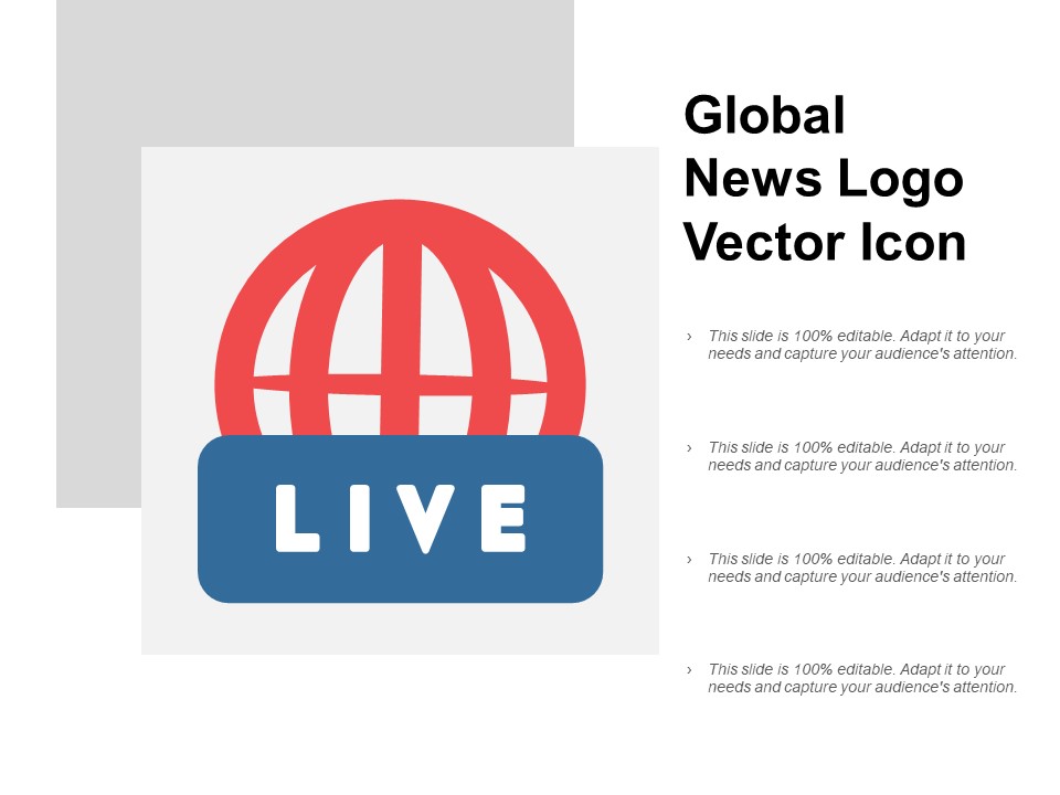 Global News Logo Vector Icon Ppt PowerPoint Presentation Layouts Deck