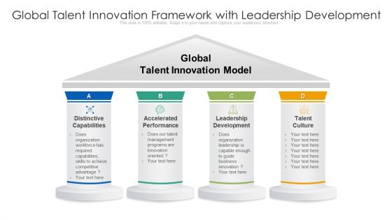 Global Talent Innovation Framework With Leadership Development Ppt Icon File Formats PDF