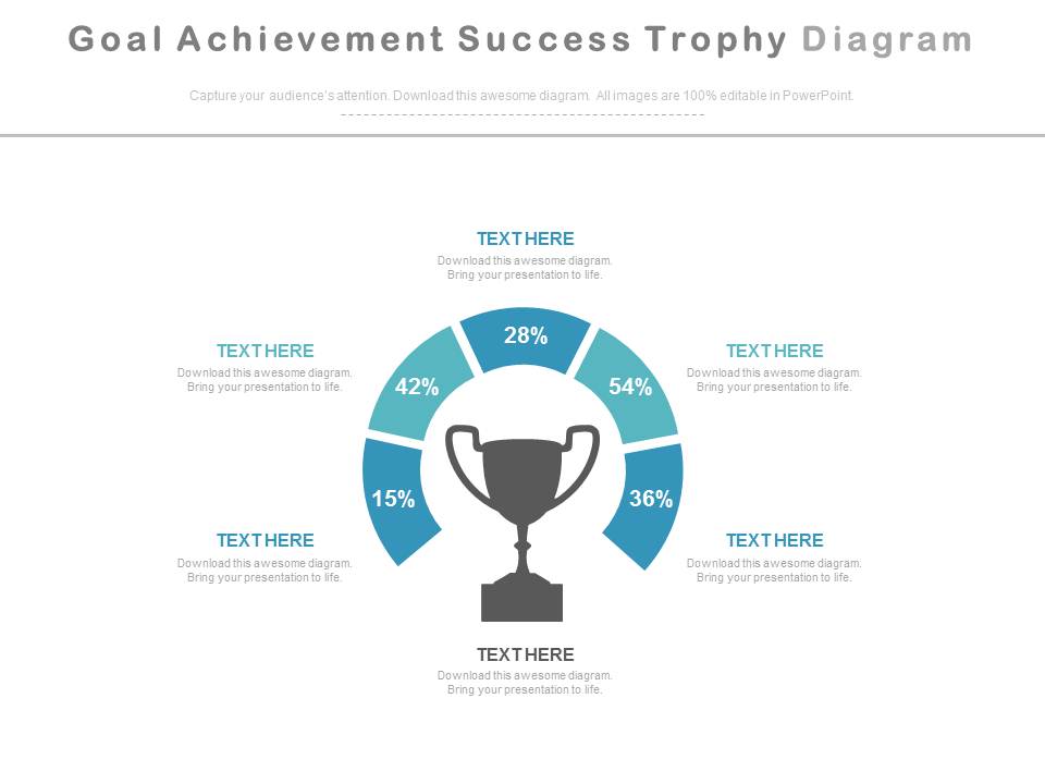 Goal Achievement Success Trophy Diagram Powerpoint Slides