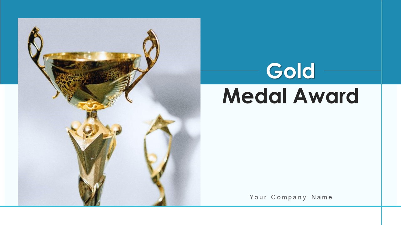 Gold Medal Award Icon Dark Ribbon Ppt PowerPoint Presentation Complete Deck With Slides