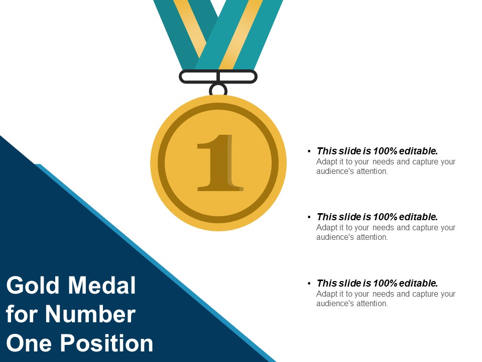 Gold Medal For Number One Position Ppt PowerPoint Presentation Infographic Template Infographics