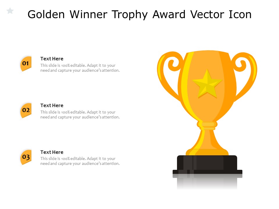Golden Winner Trophy Award Vector Icon Ppt PowerPoint Presentation Infographic Template Background Images PDF