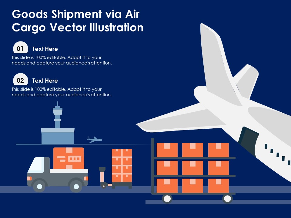 Goods Shipment Via Air Cargo Vector Illustration Ppt PowerPoint Presentation Gallery Influencers PDF