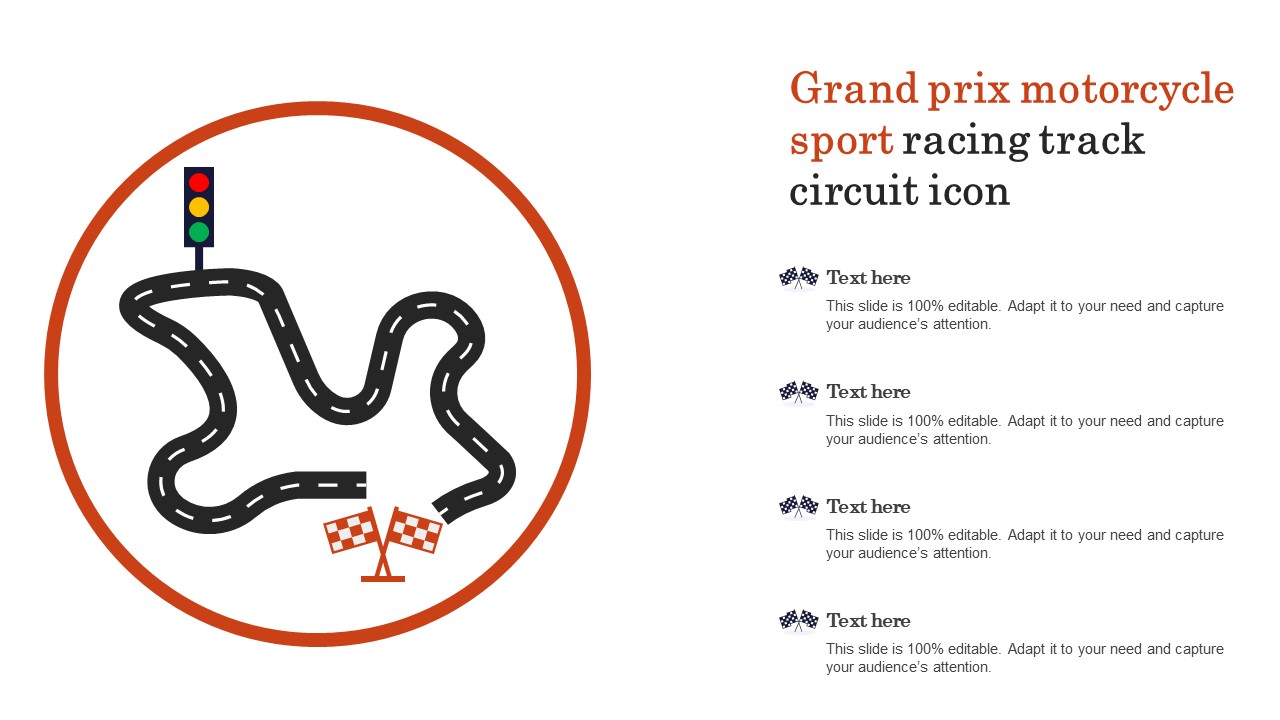 Grand Prix Motorcycle Sport Racing Track Circuit Icon Designs PDF