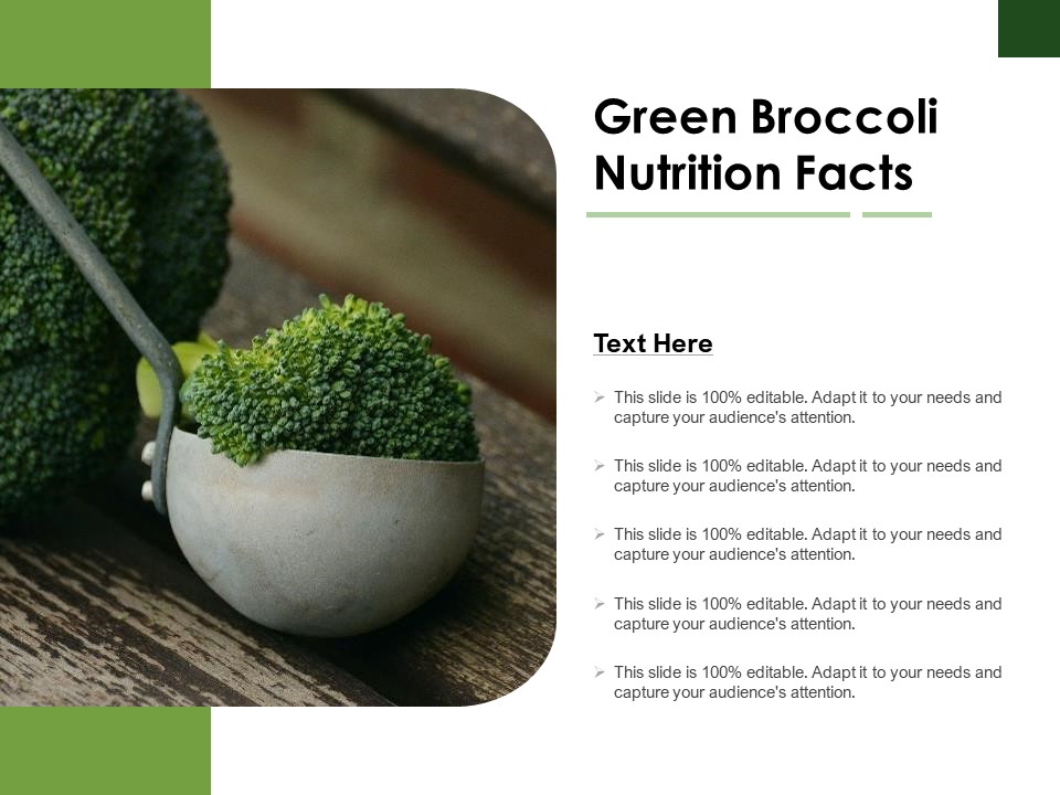 Green Broccoli Nutrition Facts Ppt PowerPoint Presentation Portfolio Example PDF