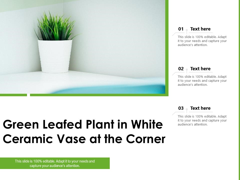 Green Leafed Plant In White Ceramic Vase At The Corner Ppt PowerPoint Presentation Icon Format Ideas PDF