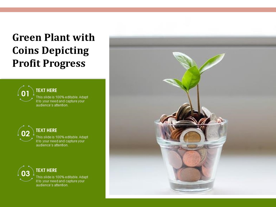 Green Plant With Coins Depicting Profit Progress Ppt PowerPoint Presentation File Structure PDF
