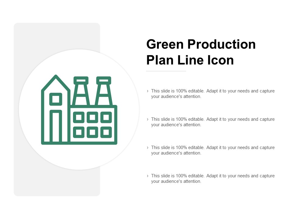 Green Production Plan Line Icon Ppt PowerPoint Presentation Tips