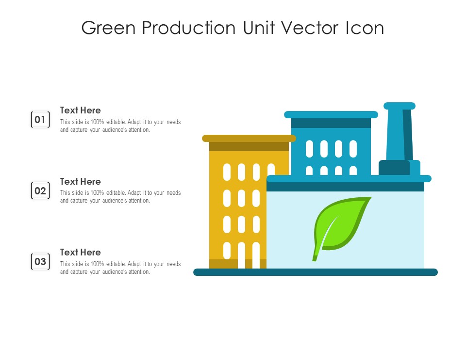 Green Production Unit Vector Icon Ppt PowerPoint Presentation File Layout Ideas PDF