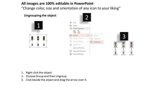 Green Yellow And Red Lights For Traffic Control Powerpoint Templates