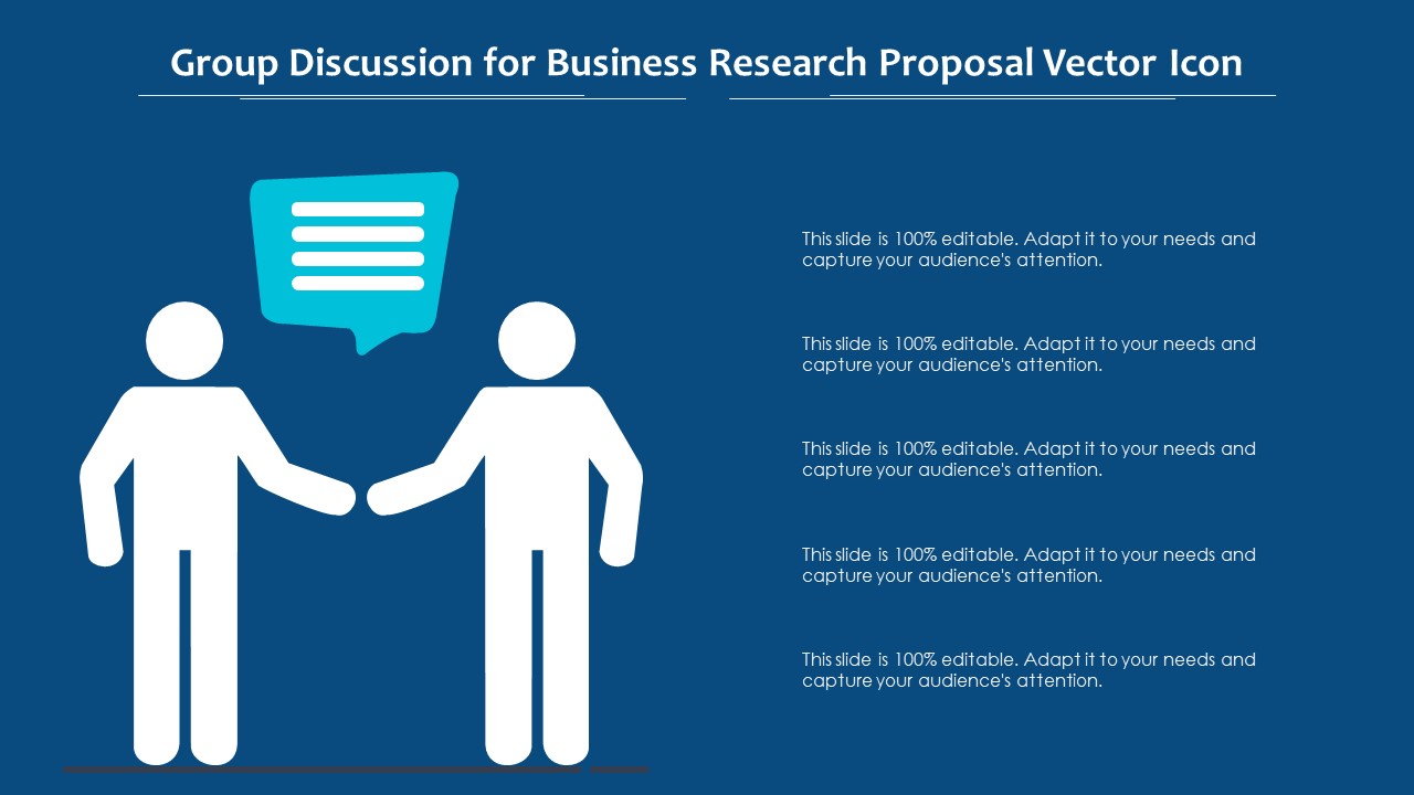 Group Discussion For Business Research Proposal Vector Icon Ppt PowerPoint Presentation File Show PDF