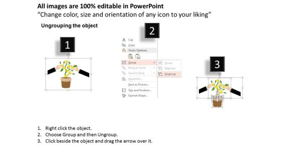 Grow Dollar Plant With Hands Powerpoint Template