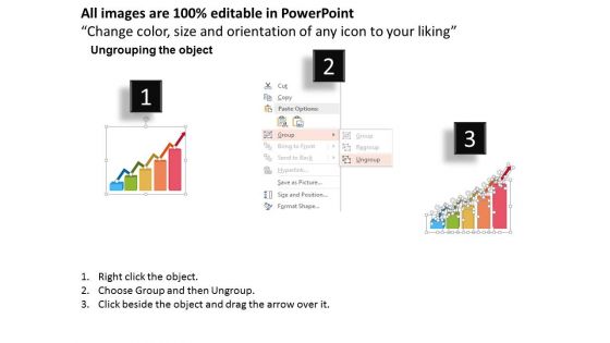 Growth Arrow On Bar Graph Infographics Powerpoint Template