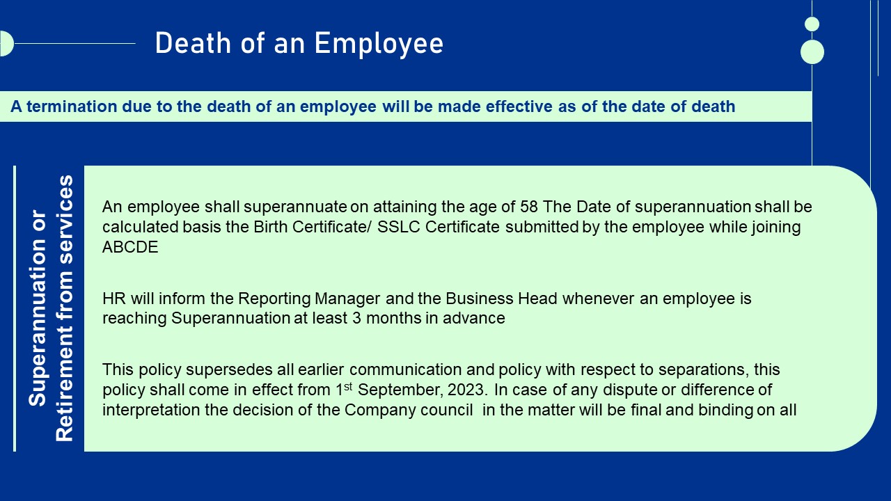 Guide For Staff Termination Policy Death Of An Employee Structure PDF