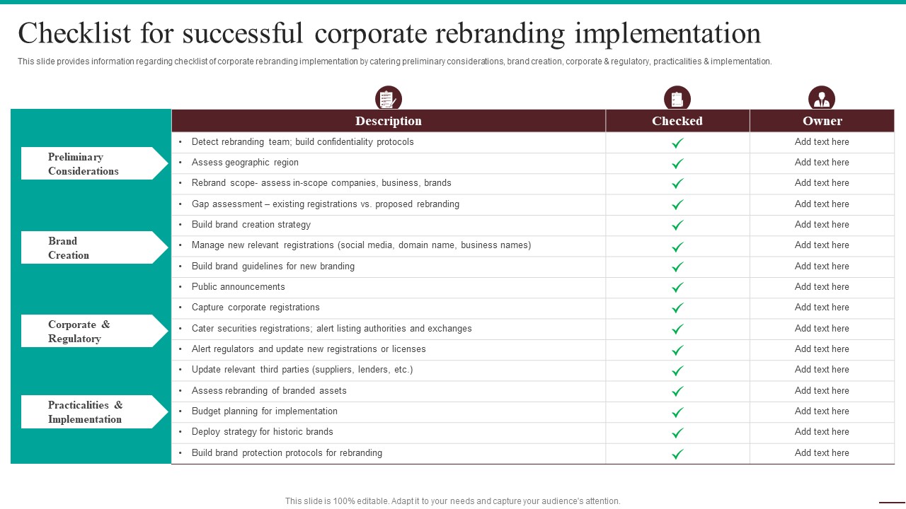 Guide For Systematic Checklist For Successful Corporate Rebranding Mockup PDF