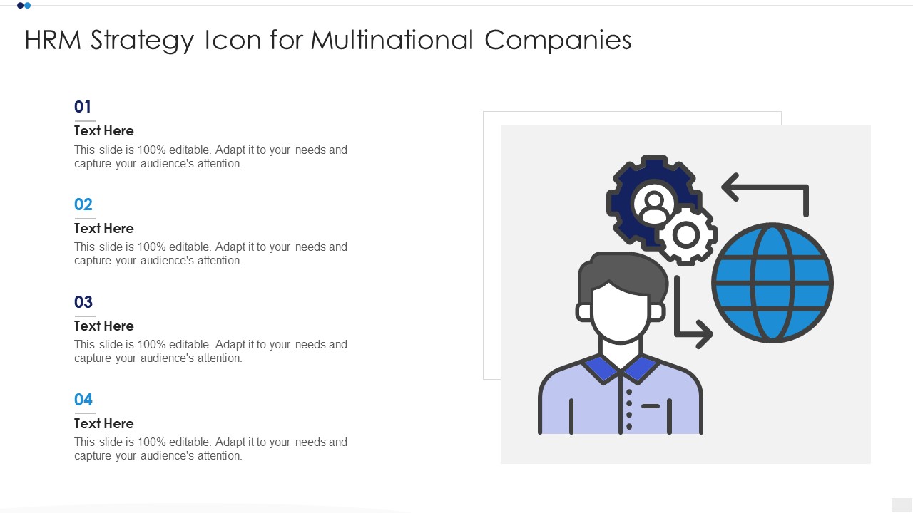 HRM Strategy Icon For Multinational Companies Introduction PDF