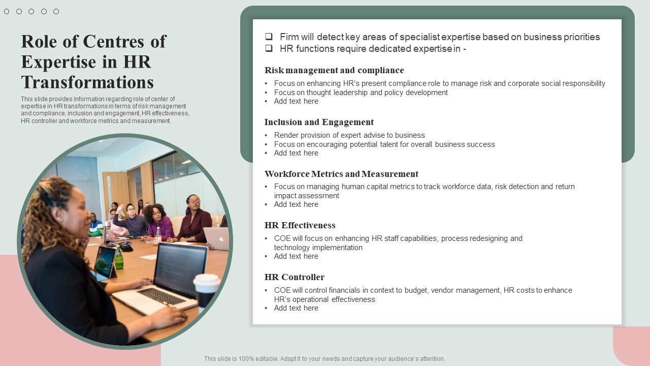 HR Service Excellence Framework Role Of Centres Of Expertise In HR Transformations Professional PDF