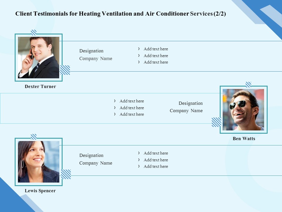 HVAC Client Testimonials For Heating Ventilation And Air Conditioner Services Company Ideas PDF