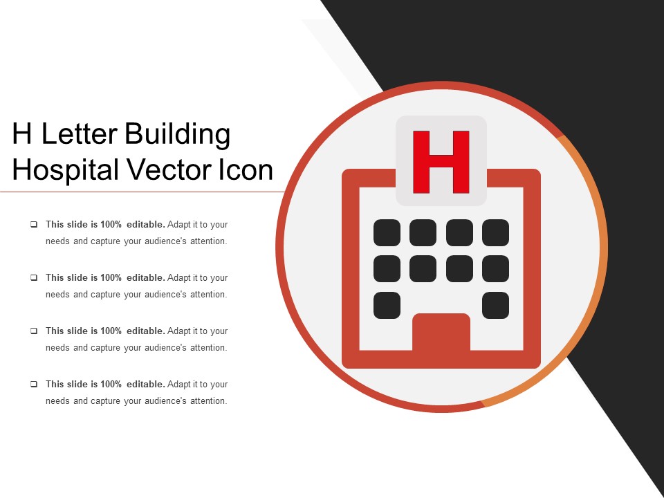 H Letter Building Hospital Vector Icon Ppt PowerPoint Presentation Inspiration Elements PDF