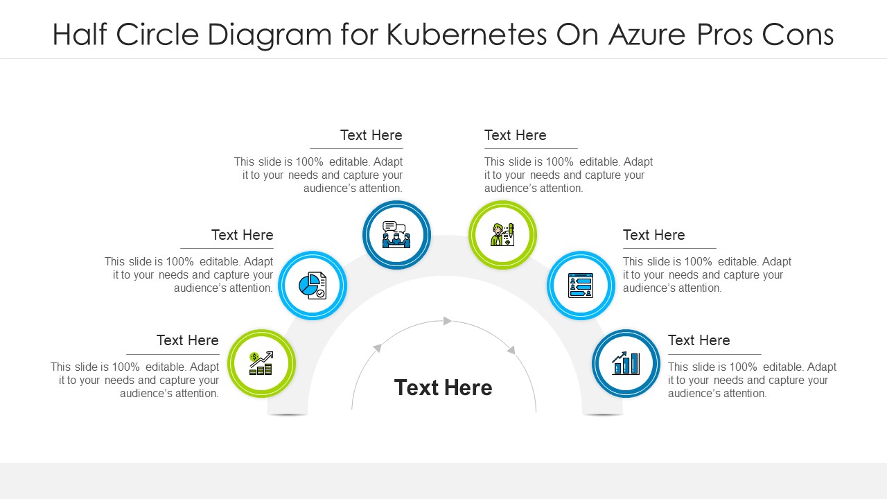 Half Circle Diagram For Kubernetes On Azure Pros Cons Ppt PowerPoint Presentation Styles Graphics PDF