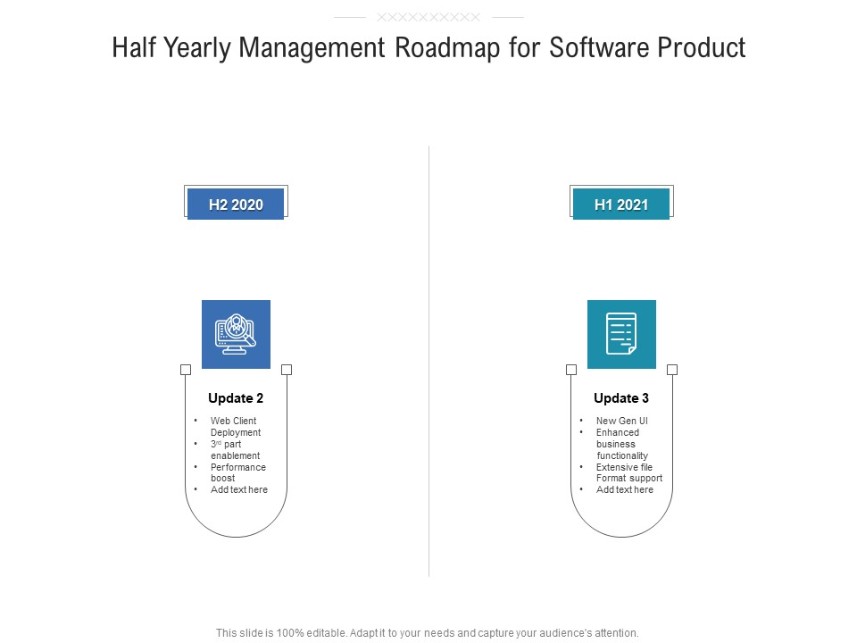 Half Yearly Management Roadmap For Software Product Portrait