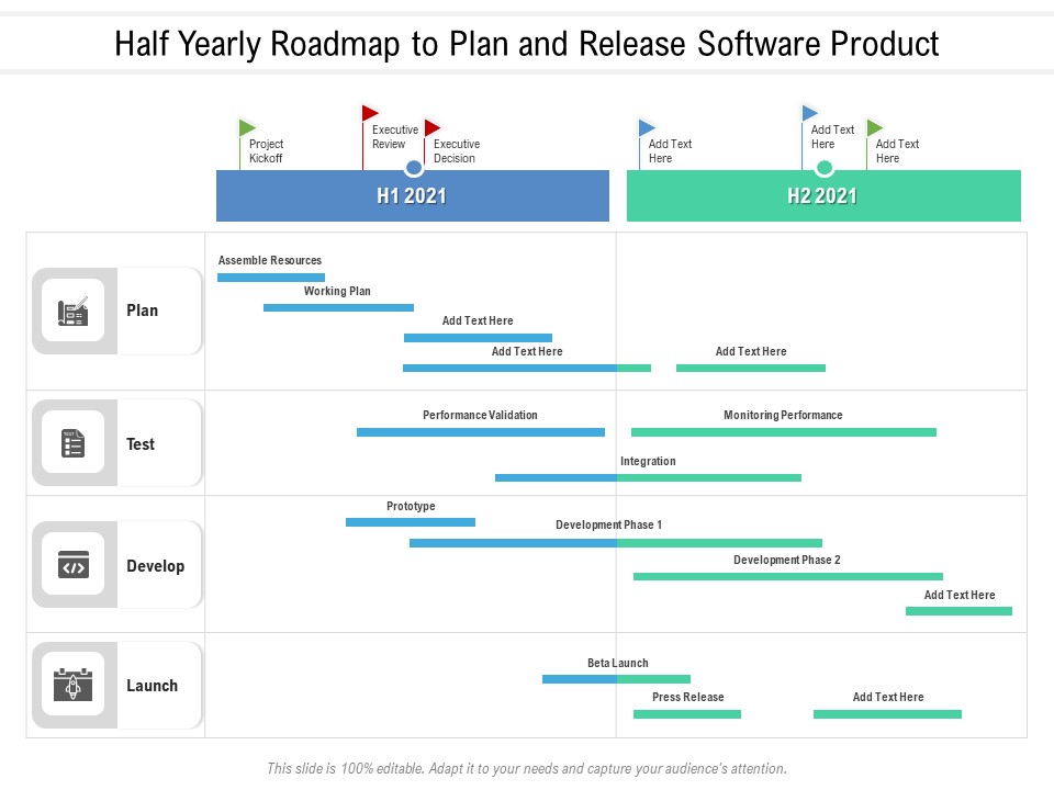 Half Yearly Roadmap To Plan And Release Software Product Brochure