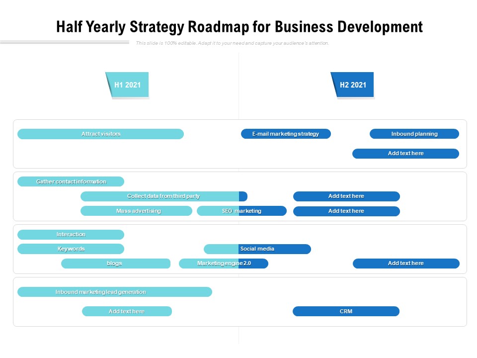 Half Yearly Strategy Roadmap For Business Development Microsoft