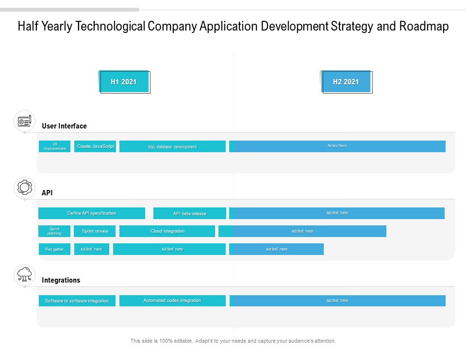 Half Yearly Technological Company Application Development Strategy And Roadmap Microsoft