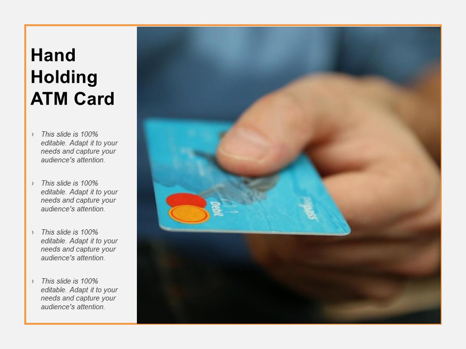 Hand Holding ATM Card Ppt PowerPoint Presentation Model Graphics Pictures