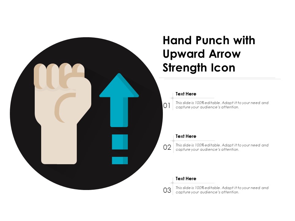 Hand Punch With Upward Arrow Strength Icon Ppt PowerPoint Presentation File Inspiration PDF