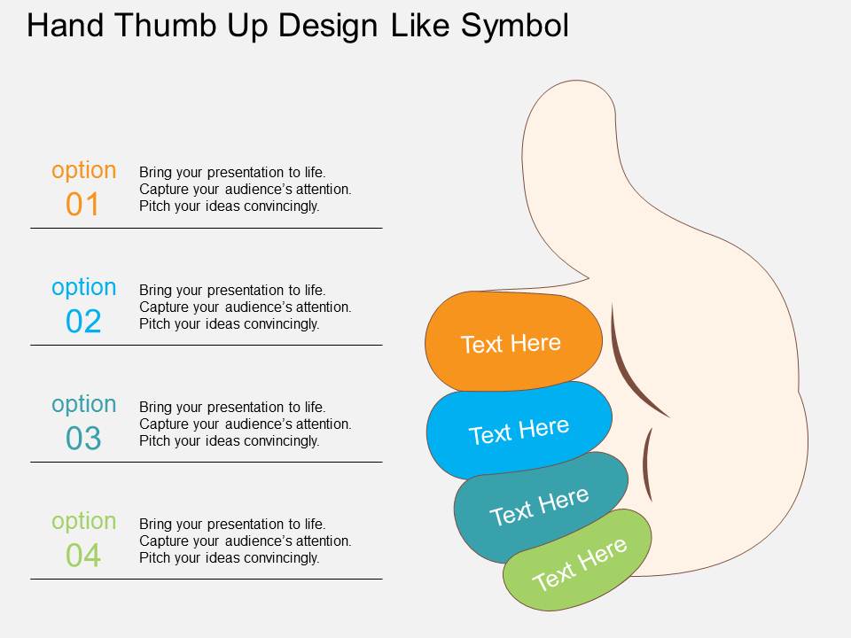 Hand Thumb Up Design Like Symbol Powerpoint Template
