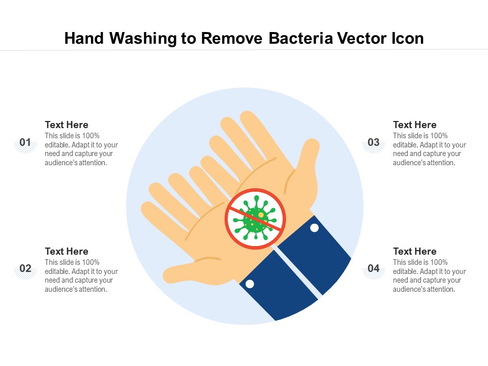 Hand Washing To Remove Bacteria Vector Icon Ppt PowerPoint Presentation File Themes PDF