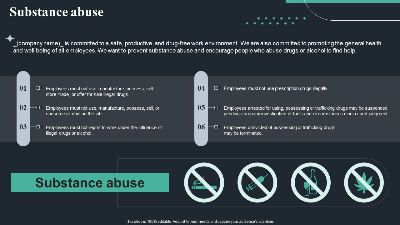 Handbook For Corporate Staff Substance Abuse Ppt PowerPoint Presentation File Slide PDF