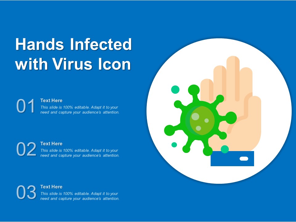 Hands Infected With Virus Icon Ppt PowerPoint Presentation File Background PDF