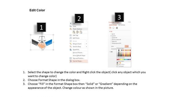 Handshake Design With Scale On Background Powerpoint Templates