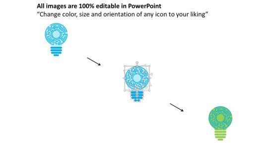 Handshake Maze Bulb Diagram Powerpoint Template