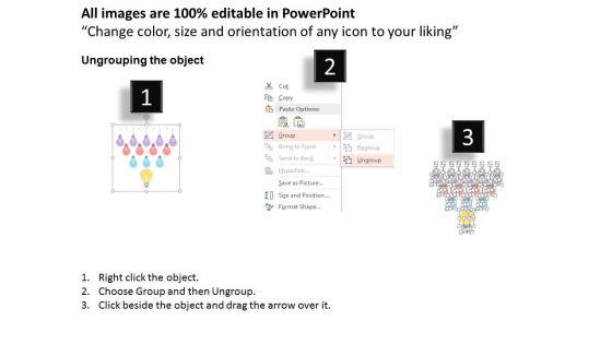 Hanging Bulbs Style Text Boxes Powerpoint Template