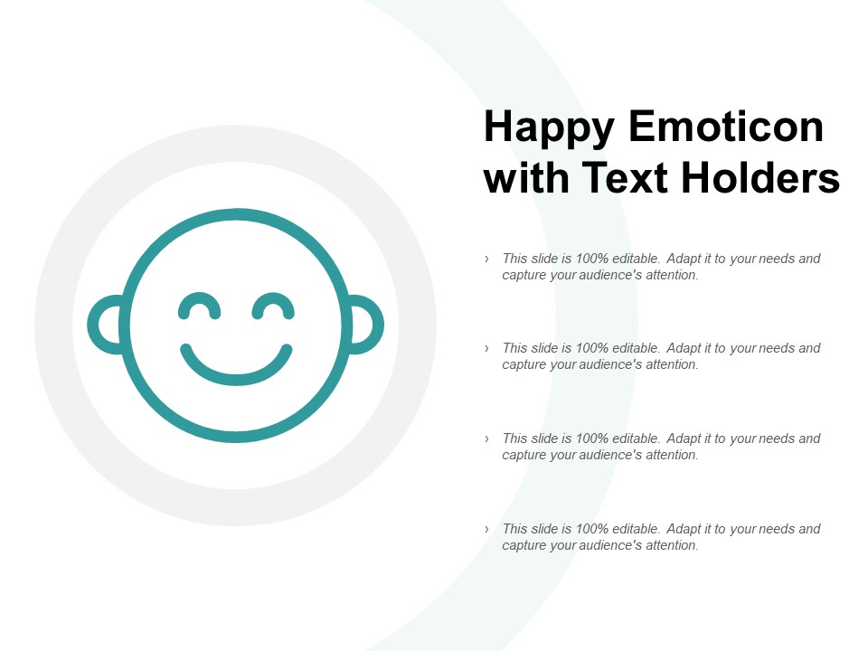 Happy Emoticon With Text Holders Ppt PowerPoint Presentation Gallery Example File