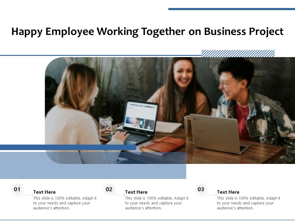 Happy Employee Working Together On Business Project Ppt PowerPoint Presentation Infographic Template Gallery PDF