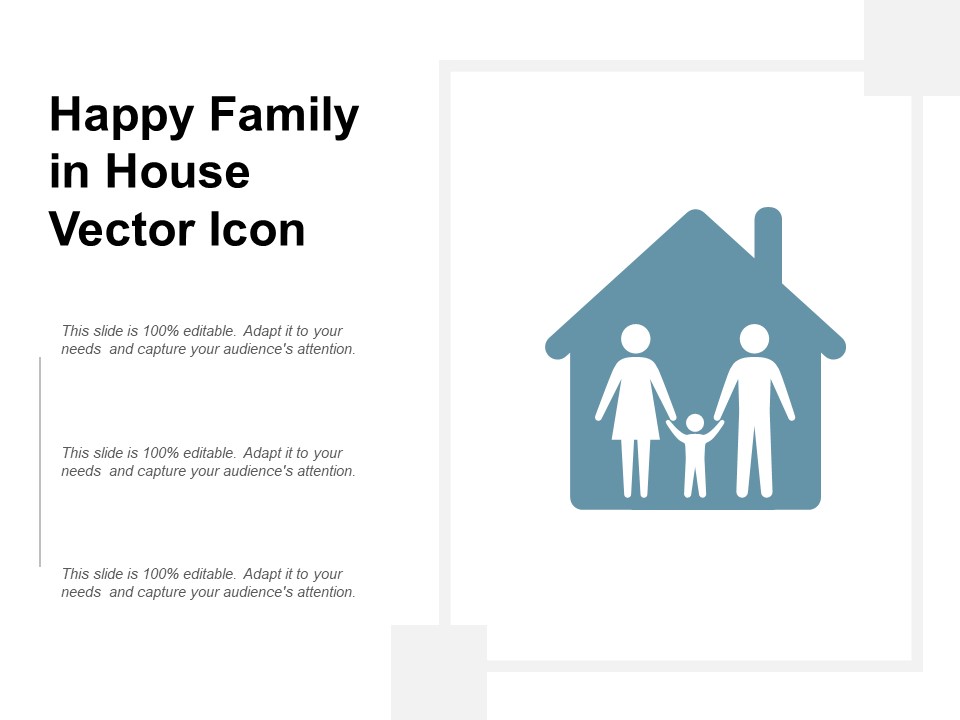 Happy Family In House Vector Icon Ppt PowerPoint Presentation Summary Images