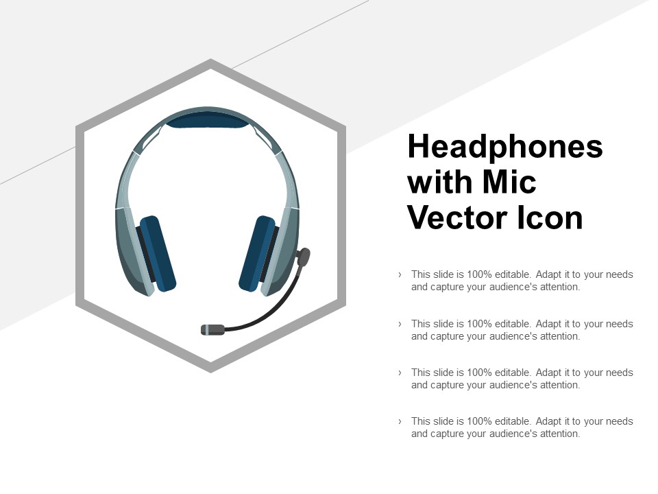 Headphones With Mic Vector Icon Ppt Powerpoint Presentation Styles Visual Aids