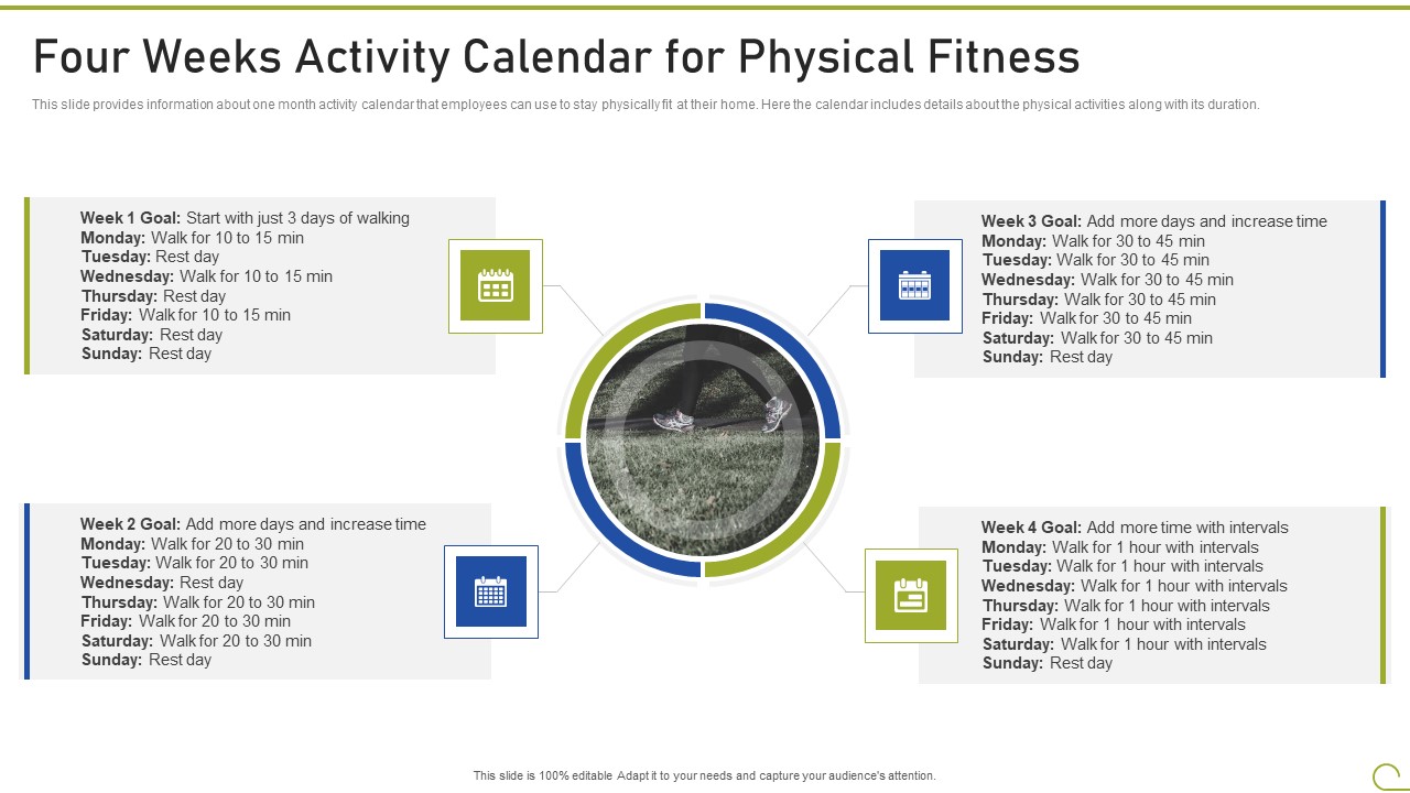 Health And Fitness Playbook Four Weeks Activity Calendar For Physical Fitness Sample PDF