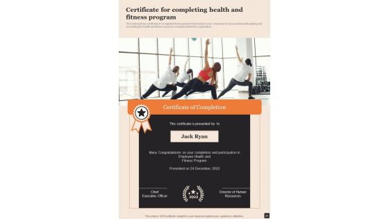 Health And Wellness Playbook Template