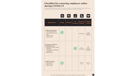 Health And Wellness Playbook Template