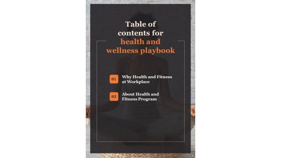 Health And Wellness Playbook Template
